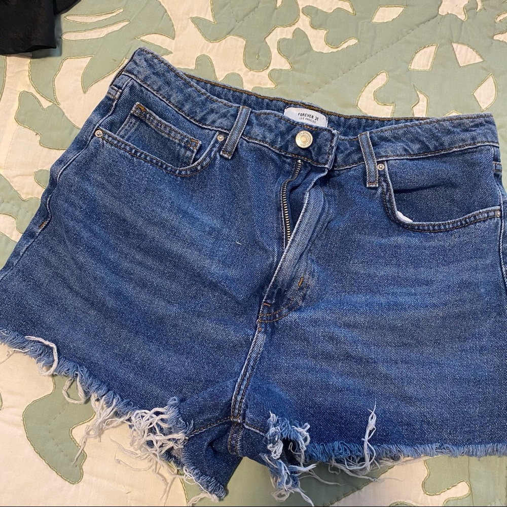 FOREVER 21 high waist denim shorts